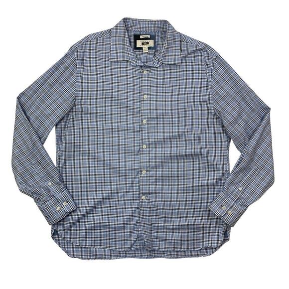 Joseph Abboud Shirt Mens Extra Large White Blue Cotton Non Iron Check Button Up - Picture 1 of 9